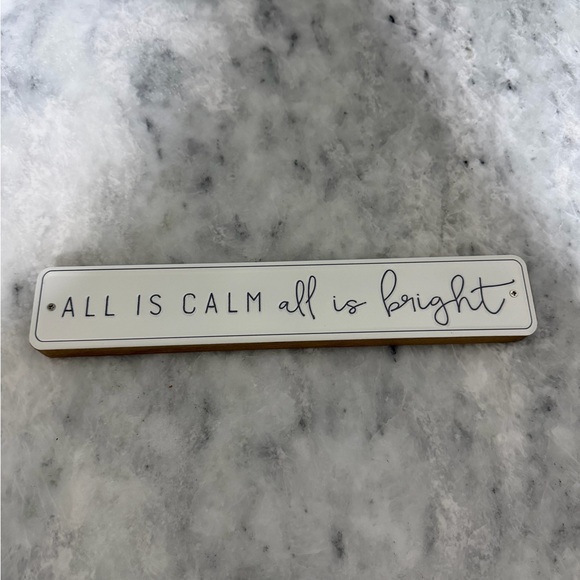 White Decorative Sign with Script Text - Picture 2 of 2